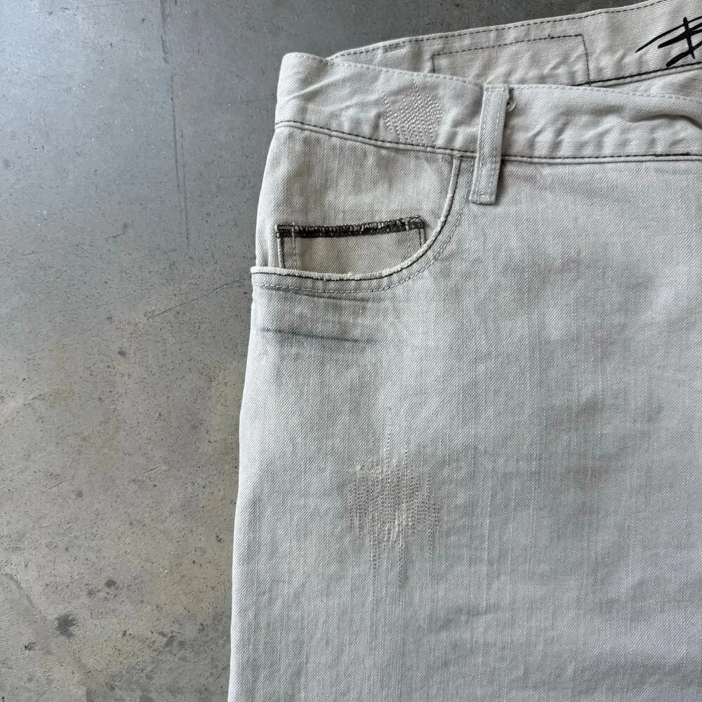 Vintage Y2K Billabong Straight Leg Repaired Sleaze Grunge Retro Jeans Size 38x32